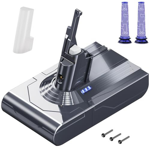 Morpilot 6500mAh Batterie pour Dyson V8 SV10, Compatible avec Dyson V8 Absolute V8 Animal V8 Fluffy SV10 Cordless Vacuum avec 2 Filtres