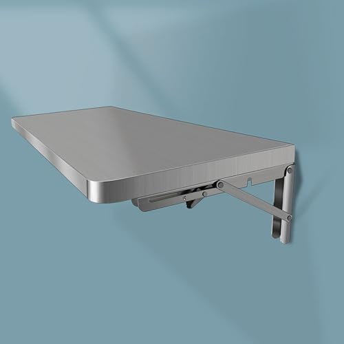Klappbarer Wandtisch aus Edelstahl – platzsparendes Küchenregal und Waschtisch, Klapp-Werkbank, faltbarer Wandschreibtisch (100 x 40 cm)