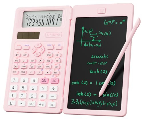 NEWYES Calculadora Científica con Tableta Escritura y Bolígrafo, 82MS-Rosa