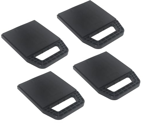 SUKITMISO 4 Stück Stützplatten stapelbar mit Griff, Unterlegplatten Set für Stützblöcke, 220 x 155 x 21 mm, Jack Pads für Wohnwagen, Wohnmobil und Anhänger