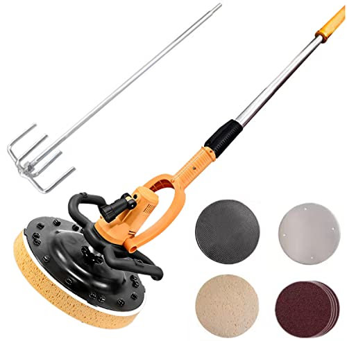 Levigatrice elettrica per pareti, levigatrice per cartongesso, levigatrice per cartongesso da 1680 W con aspirazione, levigatrice per pareti e soffitti con Manico Estensibile, 6 velocità VAR