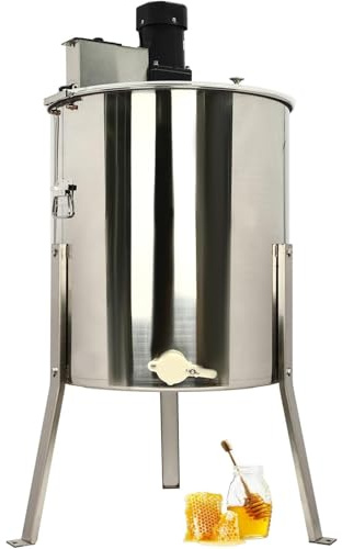 DHMYDPDZ Extracteur Miel 8 Cadres Centrifugeuse Séparateur Miel en Acier INOX,Taille du Nid d'Abeilles Adaptée Profond,Profondeur*Hauteur 18,5 * 23,6 Pouces,pour Apiculture