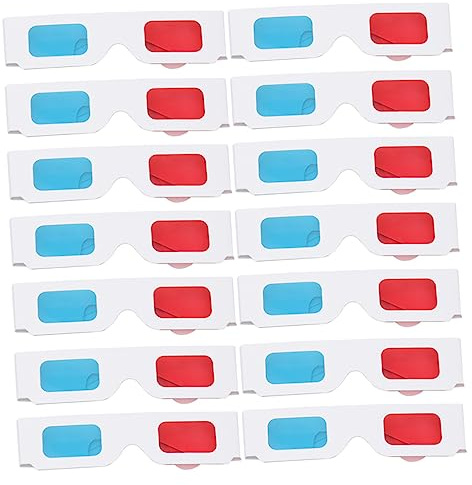 Gafas 3D Anaglifo Rojo Azul 50 Unidades de Cartón para Cine
