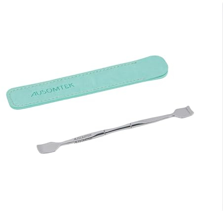 AUSOMTEK Blackhead Remover Tool, Pore Cleaner & Comedone Extractor Face Spatula, Professional Stainless Steel Whitehead & Pimple Extractor Tool for Facial Skin Care with Cyan PU Case