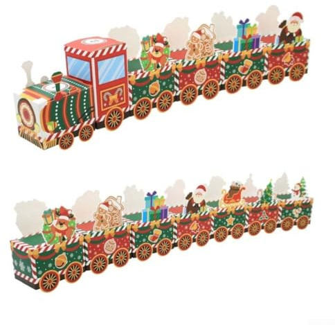 CNANRNANC Christmas Advent Calendar Box with 24 Fillable Train Compartments for Candy and Small Gifts, Reusable Holiday Decoration