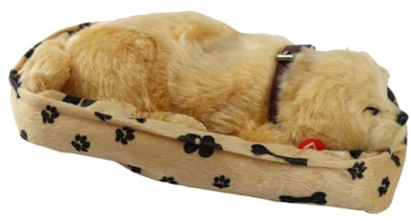 Realistisches Stofftier Atmen Plüsch Hundespielzeug Puppen Elektronische Tiere Haustier Puppen für Erwachsene Kinder Ornament Elektronisches Haustier für Kinder