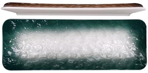 TOYANDONA Set 2 Pezzi Piatti da Sushi in Ceramica 25 Cm, Piatti Rettangolari Multifunzione per Servire Sushi e Snack, Vassoio Decorativo per Cucina e Ristoranti