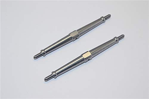 GPM Racing Aluminum 4mm Clockwise And Anticlockwise Turnbuckles (Total Length 97.5mm - Both Side Thread 9.5mm) - 1Pr Gray Silver