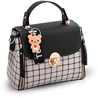 NICOLE&DORIS Sacs à main pour femme sacs à rabat sacs à main mignons pour fille sacs à bandoulière Noir