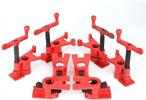 Estink Rohrschraubzwinge 3/4 zoll Set, 4 Satz Schnellspanner Metallklammer-Set, Clamp Schraubzwingen-Set, Rohr-Schraubzwinge, Schraubstock für Holzbearbeitung, DIY