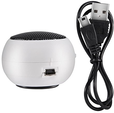 Garsent Lautsprecher, tragbarer Bluetooth Musik Speaker mit 3,5mm Audiobuchse Eingebauter 180mAH für Handy, Telefon, PC, MP3, MP4, MP5(weiß)