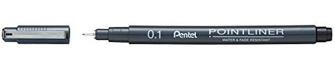 Pentel Pointliner Pigmenterad kalibrerad markör, 0,1 mm spets