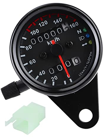 Motorrad Kilometerzähler, Fydun Geschwindigkeitsmesser 12 V Tachometer Messgerät Universal Tachoanzeige Signal Dual Digital Display KM/H(Schwarz)