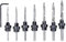 kwb 513190 - Juego de brocas avellanadoras para madera, 8 piezas, 7 topes de profundidad, topes de profundidad para madera blanda