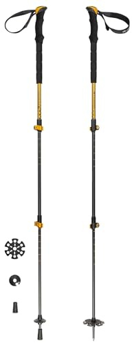 Ferrino Unisex Adulto Bastoncini da Trekking Telescopici 3 Sezioni, Nero, 65-135