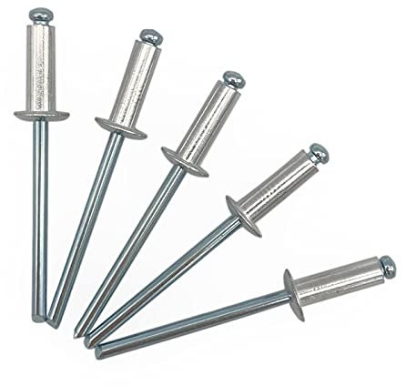 Confezione da 400 rivetti ciechi 4,0 x 12 mm, testa a cupola aperta, DIN 7337, rivetti in alluminio e mandrino in acciaio, rivetti pop (400, 4,0 x 12 mm)