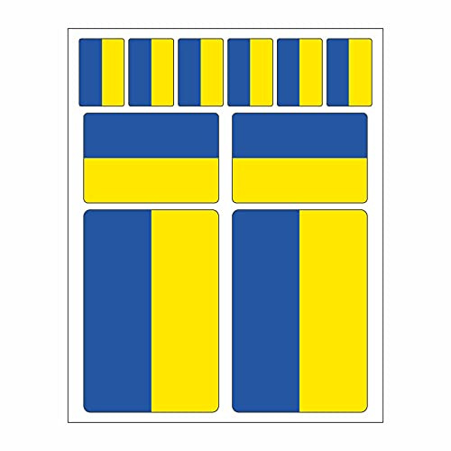Generisch 10 Stück Flaggen Aufkleber Ukraine Set | Sticker Autoaufkleber
