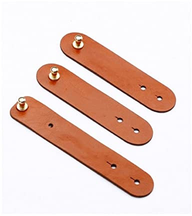 OUMIFA Cable Holder Clips 3Pcs Leather Cable Ties Earphone Line Wire Management Winder Portable Compact Cable Organizer Tools for Organizing Cables (Color : Gold)