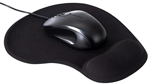 Tappetino per Mouse con Supporto per Il Polso, Ergonomico Mousepad Poggiapolsi, Tappetino per Mouse da Gioco con Base Antiscivolo per Gaming Ufficio Computer Laptop Notebook, Nero