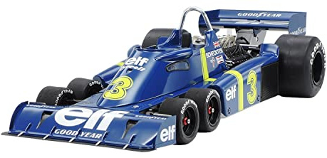 TAMIYA 12036 1:12 Tyrell P34 Six Wheeler m.Ätz-Teile - originalgetreue Nachbildung, Modellbau, Plastik Bausatz, Basteln, Hobby, Kleben, Modellbausatz, Zusammenbauen, unlackiert, Mehrfarbig, Mittel