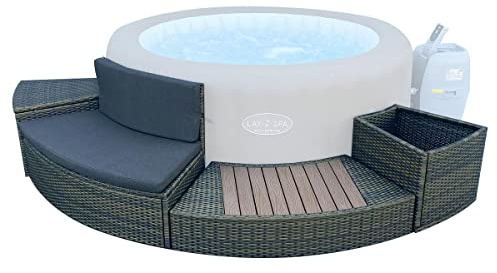 Bestway Habillage Spa Rond en rotin Brun 180cm