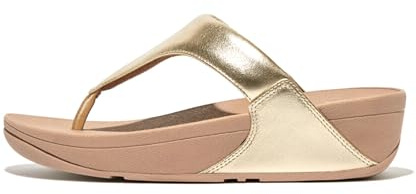 Fitflop Lulu Leather Toepost, Sandalias con Plataforma Mujer, Negro, 36 EU | Sandalias ligeras para caminar de verano con comodidad acolchada, soporte de arco y agarre