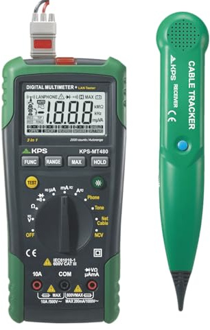 MT480 Multímetro Digital Profesional | Localiza roturas y cables enterrados, verifica continuidad, voltaje AC/DC y el estado del cableado con rapidez.