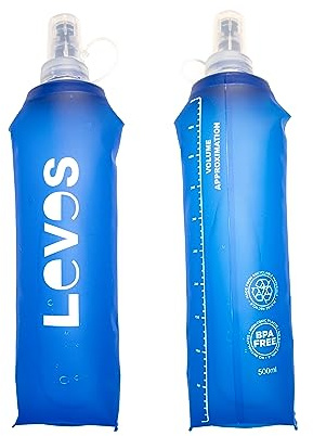 Leves Faltbare Trinkflasche Kollabierbare Langlebig Geschmacksneutral Wasserflaschen BPA-Frei TPU Bottle, Outdoor Wasserbehälter zum Wandern Joggen Camping Fitness Radfahren Klettern (Blaue)