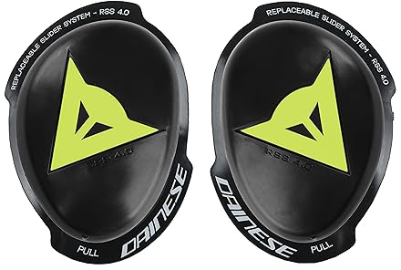 Dainese - Knee Slider Rss 4.0 - Full Kit, Knieschutz für Motorräder, für Männer und Frauen, Schwarz/Fluo Gelb, N