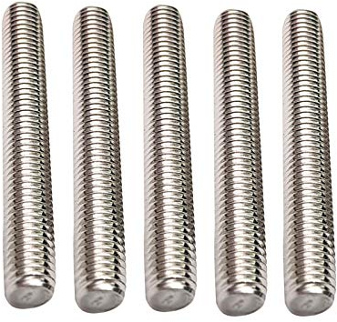 Tige entièrement filetée, tige de barre filetée de goujon, tige entièrement filetée M8 en acier inoxydable, boulons de tige entièrement filetés, ton argent longueur 7,9/9,8 pouces 5 pièces, M8 X 250 m