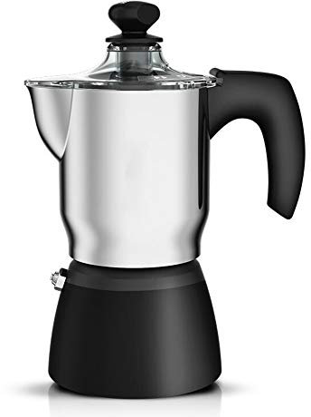 OQHAIR Mocha Pot Mocha Cafetera Hogar Café Mocha Pot Utensilios Cafetera Espresso Cafeteras para Estufa (Color: Verde, Tamaño: 3 Tazas) (Plata 3 Tazas)