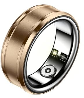 Dpofirs Smart Rings for Men & Women, NFC Fitness Tracker Ring with Sleep Body Temperature Monitoring Step Counter Function, IP68 Electronic Gadgets for Video Scrolling Page Flipping (Gold)