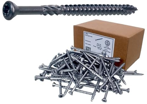NAJDER 200X Terrassenschrauben aus Edelstahl - Edelstahlschraube für die Terrasse, Holzdielen - C1 - AISI 410 - T25-5x80 mm