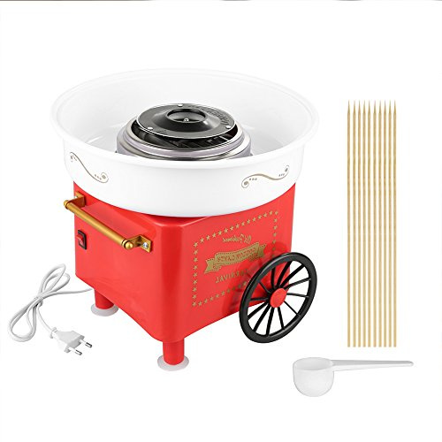 OHMG Zuckerwattemaschine Kinder,Retro Cotton Candy Machine Set,Zuckerwatte Maschine Mit Zuckerwatte Stäbchen und Messlöffel,Zuckerwattenmaschiene für Zuhause Kindergeburtstag Party,500 W