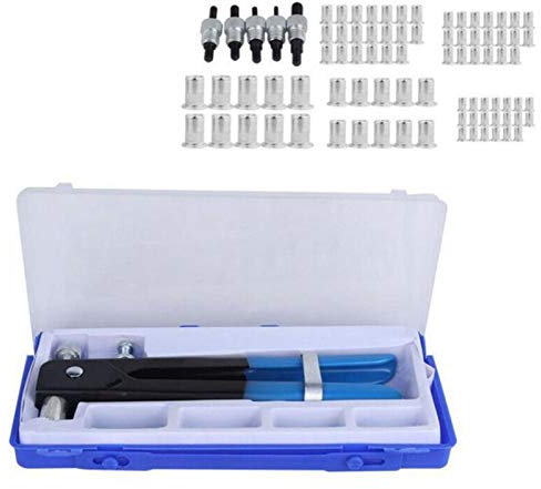 Blindnieten Set,Blindnieten 86pcs Hand Nietmutter Nieteneinschlägers Rivnut Kit Gewindemutter Rive Schlüssel-Werkzeug-Set Leistungsstarke Reparatur-Werkzeug