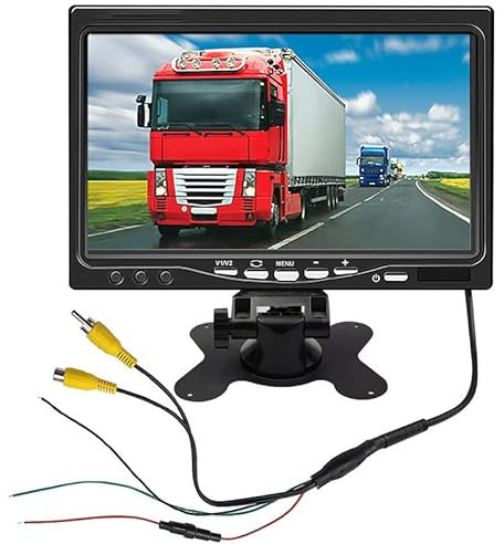 Monitor De Coche Tft Lcd De 7 Pulgadas, Con Soporte Giratorio De 120 Grados/Control Remoto, Monitor De Reposacabezas De Coche, Resolución Nativa HD 1024x600