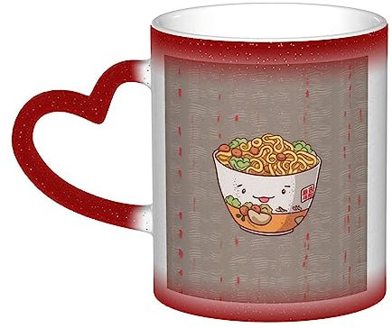 VducK Mug magique personnalisé avec changement de couleur - 325 ml - Tasse à thé - Coquetier - Nouilles - En céramique - Activé par la chaleur