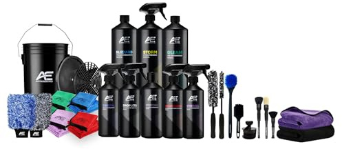 Auto Essentials Pro 37 Piece Car Detailing Cleaning Kit, Exterior, Interior, Finishing, Bucket & Accessories