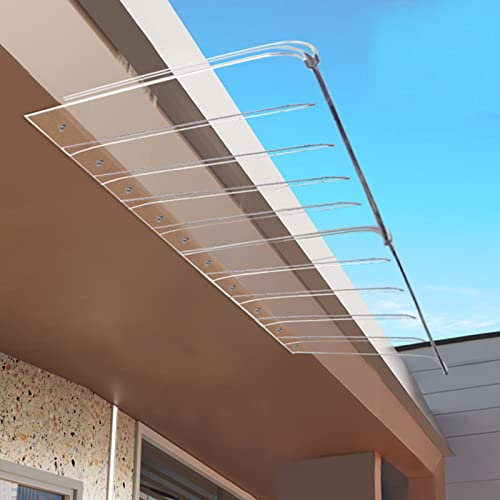 Outdoor Gartenüberdachung Markise mit Wasserdicht UV-Schutz Polycarbonat Abdeckung Modern Regenschutz für Terrasse Veranda Dach Balkon Eingang (40x250cm/16x98)