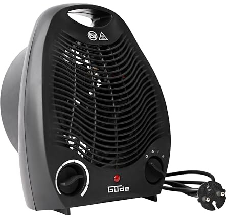 Güde Heizlüfter GH 2000 B (220-240 V, 2000 W Heizleistung, 2 Heizstufen: 1000/2000 W, Gebläseleistung 75 m³/h, stufenloser Thermostat, Überhitzungs- und Kippschutz, Tragegriff)