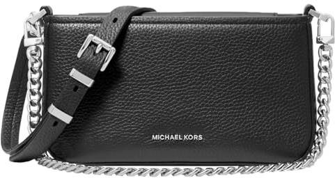 Michael Kors Bryant Small Convertible Crossbody Bag, Tracolla Donna, Raccordi Argento/Nero, Talla única