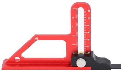 Medidor de Profundidad para Sierra de Mesa, Herramienta de Medición de Aleación de Aluminio con Función de 45 Grados, Escalas Métricas e Imperiales para Carpintería, Mecanizado