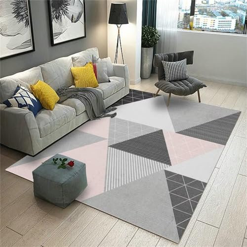 RUGMRZ Flokati Teppich Modern, Schlicht, Modisch, rutschfest, Schmutzabweisend, Geometrisch Waschbar Schlafzimmer Möbel Grau Balkon Deko Kuscheliger Teppich Flokati Teppich Floordirekt Teppich Läufer