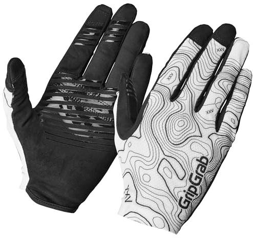 GripGrab Rebel Sommer MTB Handschuhe Langfinger Fahrradhandschuhe Gravel | Ungepolstert, recyceltes Microsuede, Anti-Rutsch-Silikonprints, Touchscreen-Fingerspitzen, elastischer Bund, Vollfinger