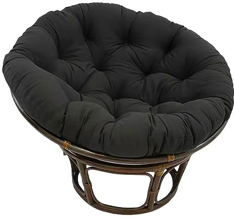 Generisch Papasansessel Kissen, Polster Bodenkissen für Schwenksessel, Rund Papasan Sessel, Polyrattan Sessel Durchmesser 100 cm und Kissenstärke 10-12cm,60 * 60cm Schwarz