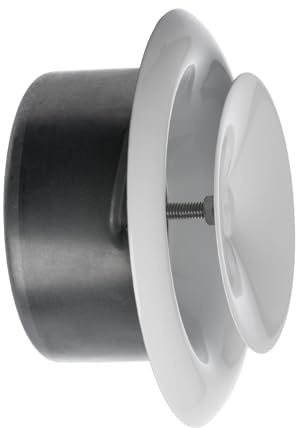 TURvent 4 inch White Metal Diffuser - Adjustable Vent for Wall - Ceiling Duct Cover - Supply Air Valve - Round Ventilation Covers for Bathroom Kitchen Garage