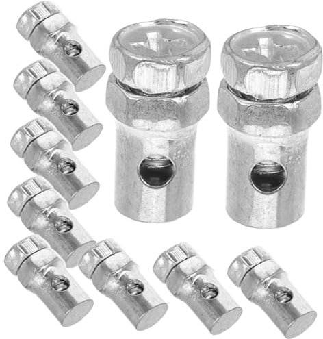 Cabilock 10pcs Throttle Brake Cable Ends Stop Clamps for Go Kart Motorcycle Lawn Mower Repair Heavy Duty Throttle Cable Ends Stops for Powersports Parts