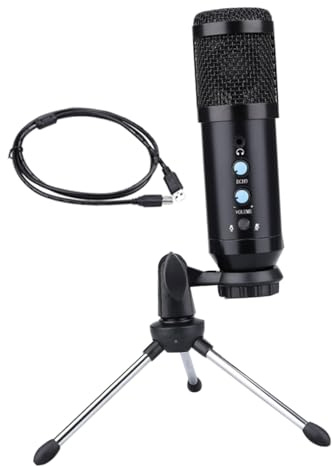 Tofficu 1 Set Microfono USB Professionale con Treppiede Condensatore Antirumore Sensibilità Per Streaming e Telelavoro Restituzione Della Compatibile con Computer e Podcasting