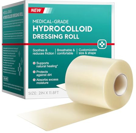 Vendas para Cuidado de Heridas - Rollo de Cinta para Cuidado de Heridas Grandes Apósitos para la Piel | Tiras Absorbentes para Quemaduras Sensibles Uso Diario Viaje Noche Cuidadores Adultos Deportista