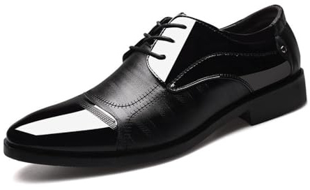 NLNKDTDPAK Våren Läderskor Herr Business Stora Skor Mode Baita Bröllopsskor(Black,38 EU)
